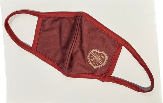  Maroon Face Covering With Gold Crest