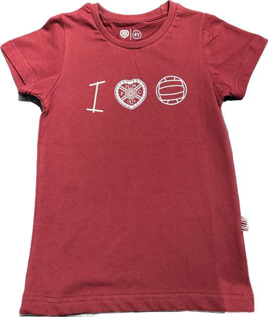  I Heart Football T-Shirt (maroon)