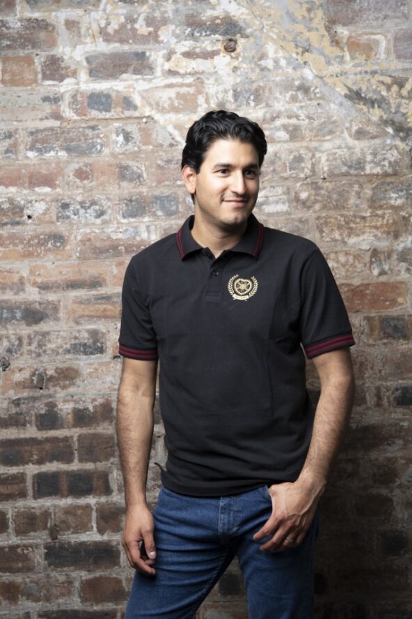  150th Black Small Crest Polo