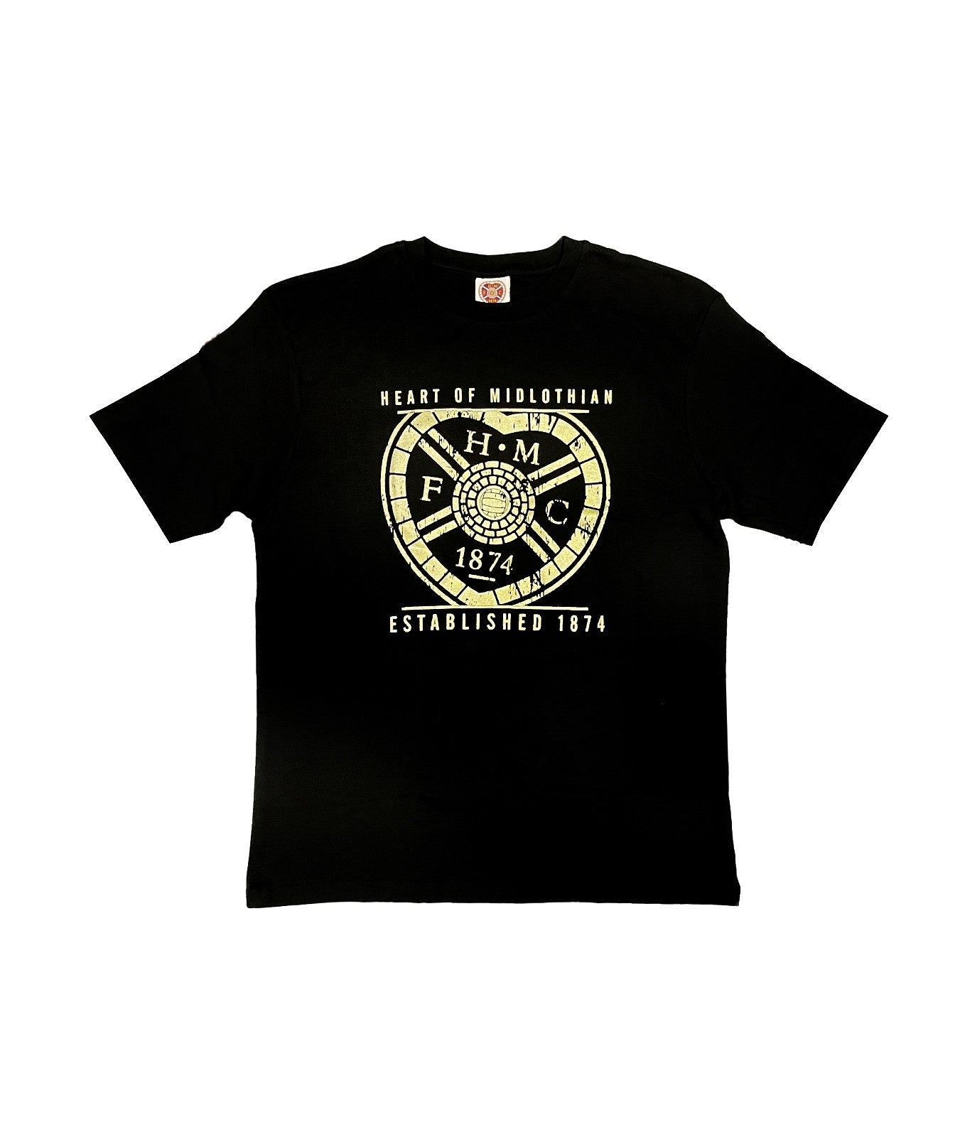  Black T-Shirt With Gold Crest
