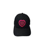  Black Baseball Cap With Pink Crest