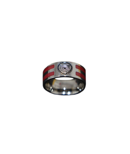  Colour Stripe Crest Band Ring