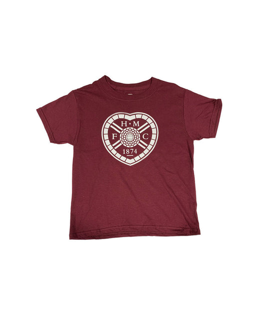  Kids Maroon T-Shirt With White Crest