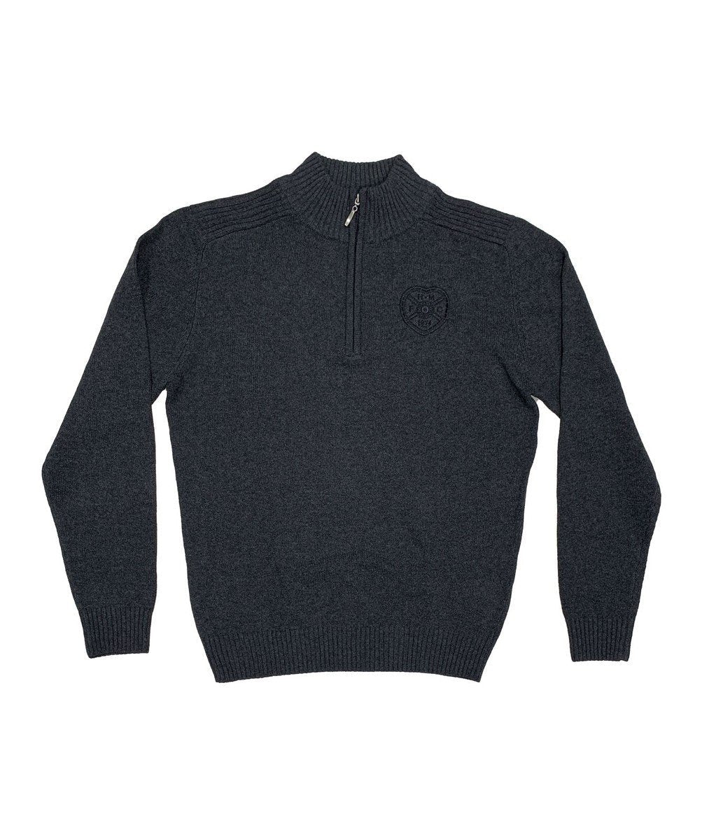  Lewis Quarter Zip Knit Sweater, Charcoal