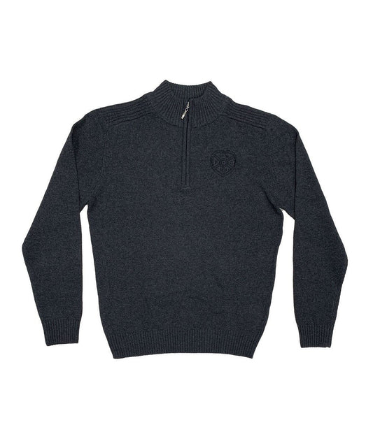  Lewis Quarter Zip Knit Sweater, Charcoal