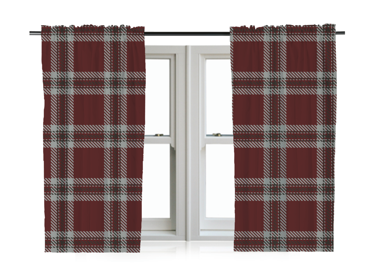  Tartan Style 54" Drop Curtains