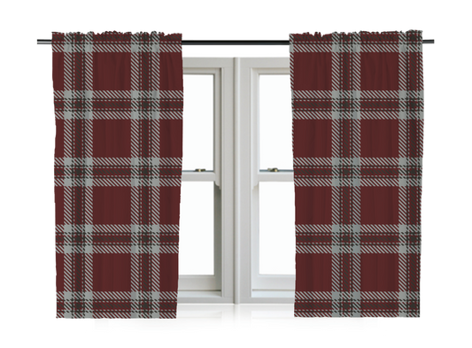  Tartan Style 54" Drop Curtains