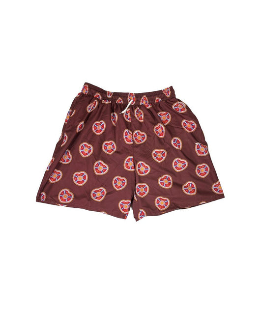  Youth Maroon Multi Crest Swim Shorts