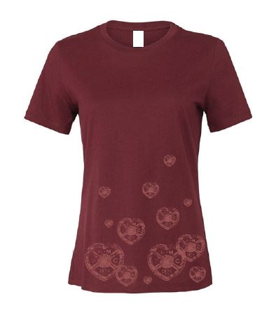  Ladies Elli Relaxed Fit T-Shirt (Maroon)